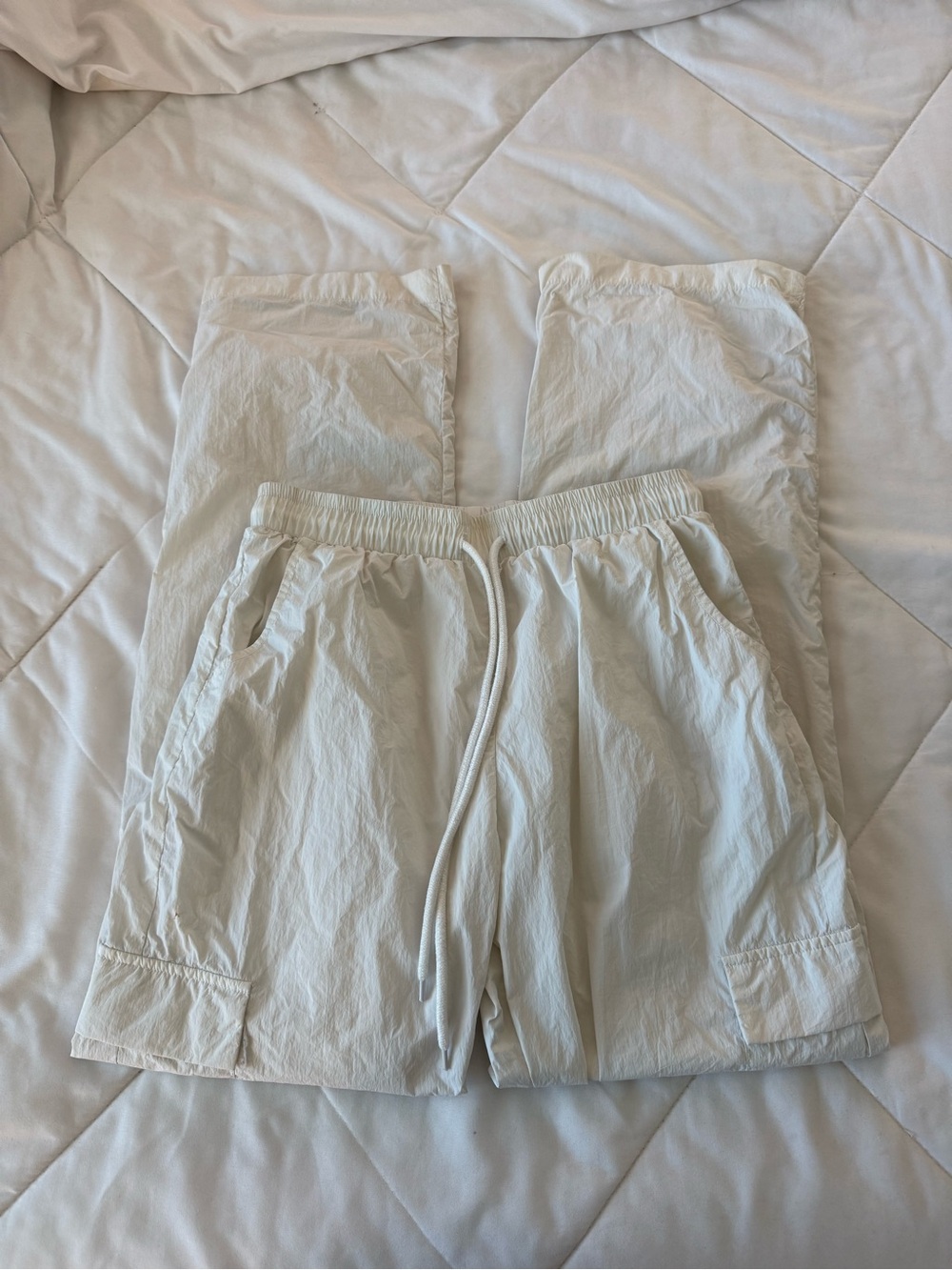 Princess Polly White Drawstring Track Pants